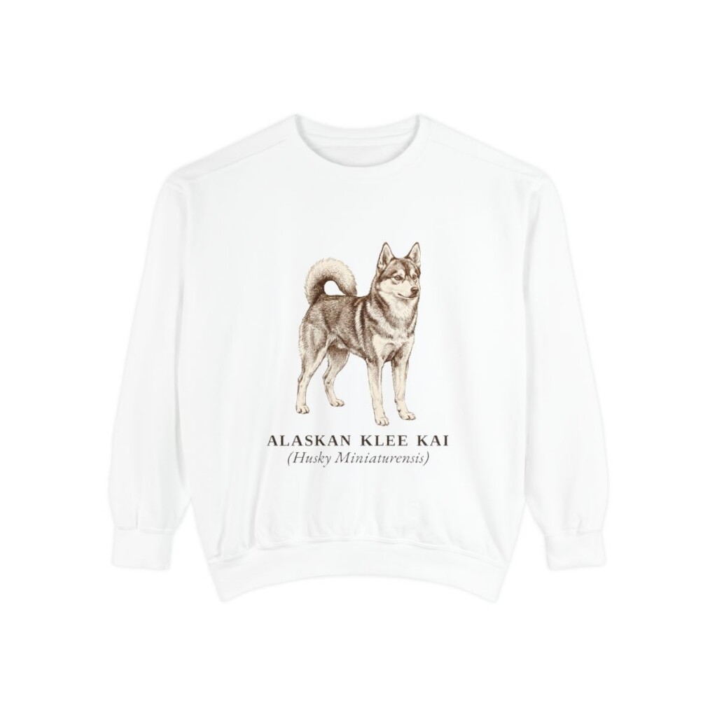 Alaskan Klee Kai Latin Sweatshirt, White, front view