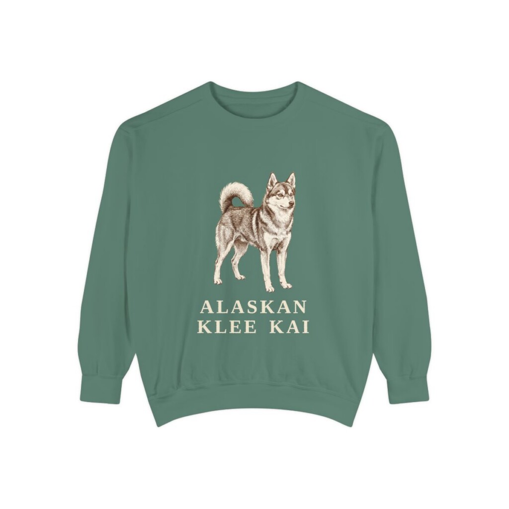 Alaskan Klee Kai Sweatshirt, Light Green, front view