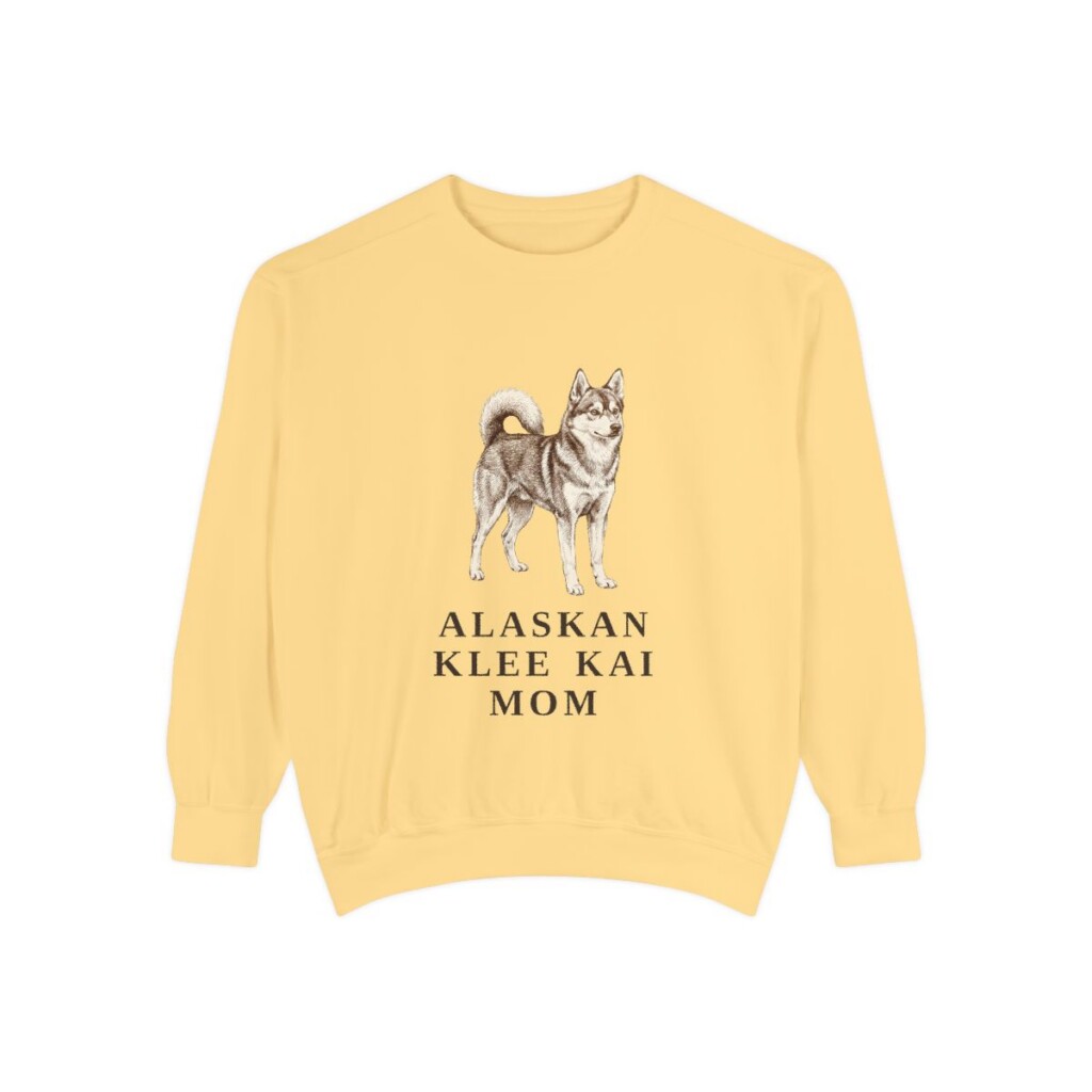 Alaskan Klee Kai Mom Sweatshirt, Butter, front view