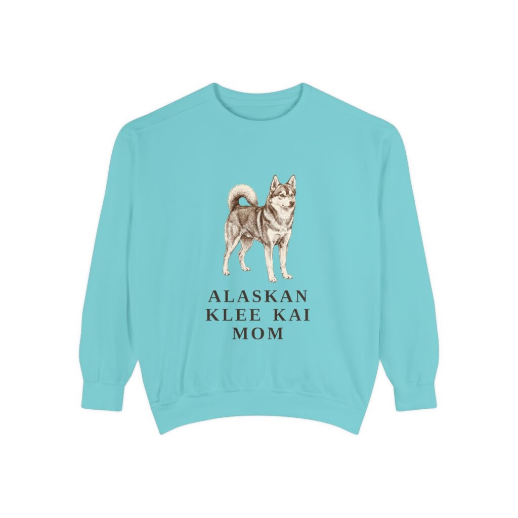 Alaskan Klee Kai Mom Sweatshirt, Chalky Mint, front view