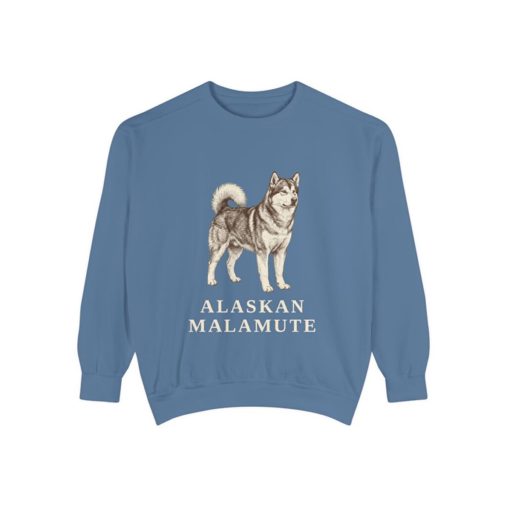 Alaskan Malamute Sweatshirt, Blue Jean, front view