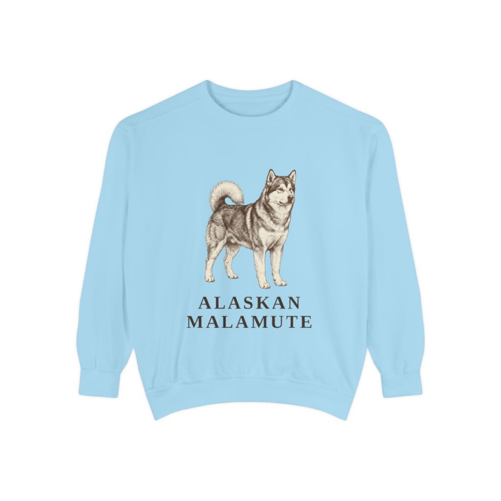 Alaskan Malamute Sweatshirt, Chambray, front view