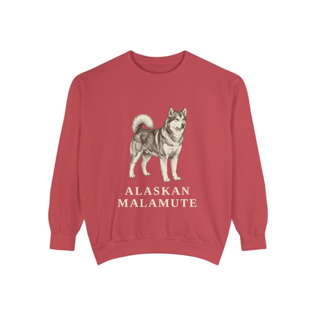 Alaskan Malamute Sweatshirt, Crimson, front view