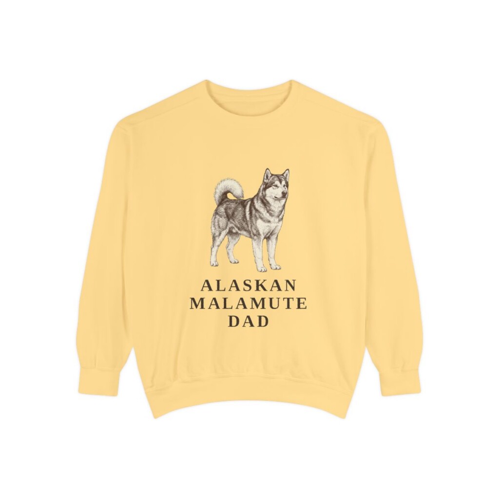 Alaskan Malamute Dad Sweatshirt, Butter, front view
