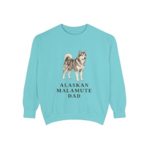 Alaskan Malamute Dad Sweatshirt, Chalky Mint, front view