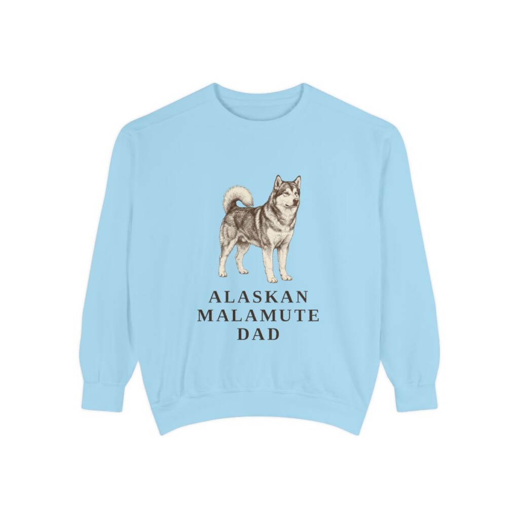 Alaskan Malamute Dad Sweatshirt, Chambray, front view