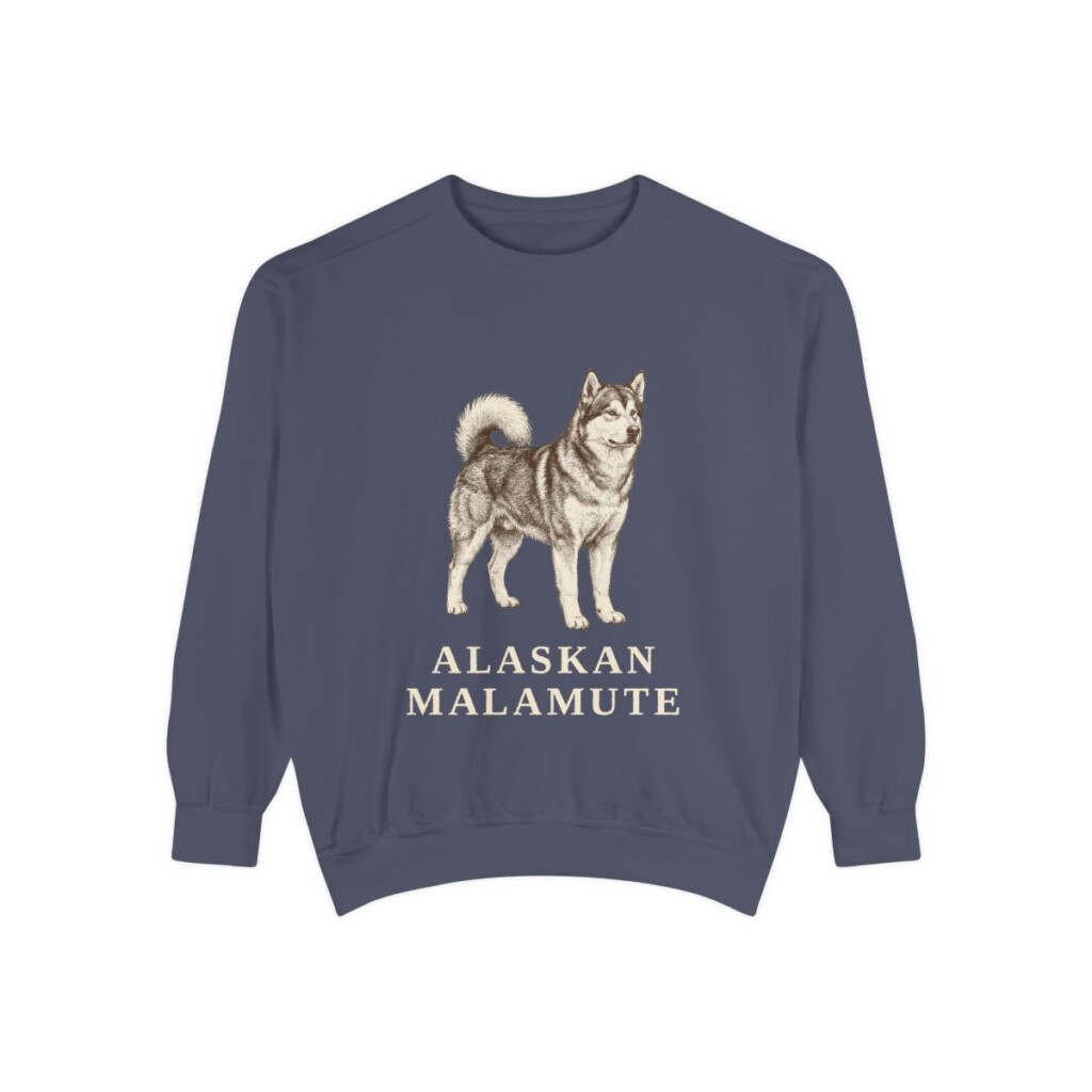Alaskan Malamute Sweatshirt, Denim, front view