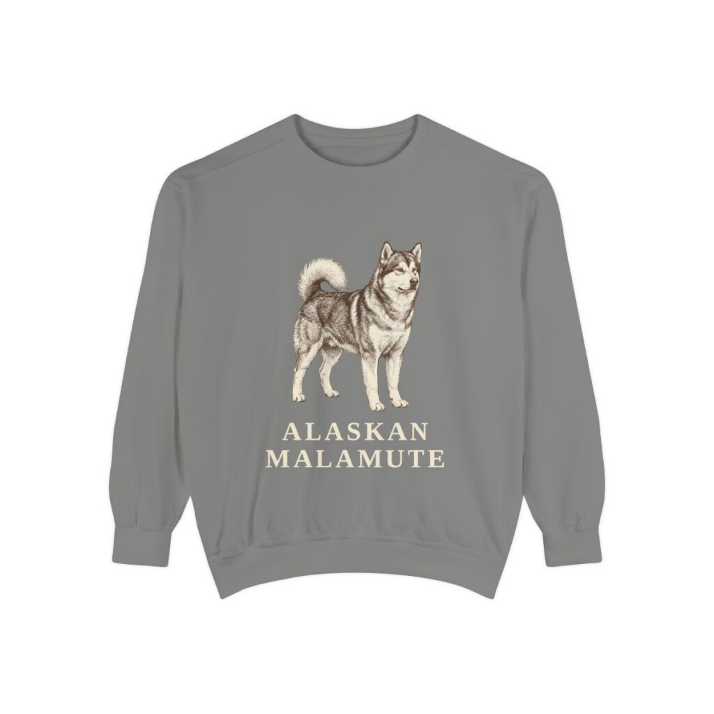 Alaskan Malamute Sweatshirt, Grey, front view