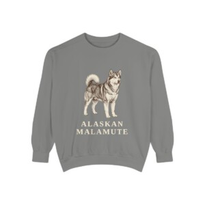 Alaskan Malamute Sweatshirt, Grey, front view