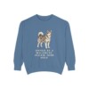 Alaskan Malamute Humor Sweatshirt, Blue Jean, front view