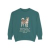 Alaskan Malamute Humor Sweatshirt, Blue Spruce, front view