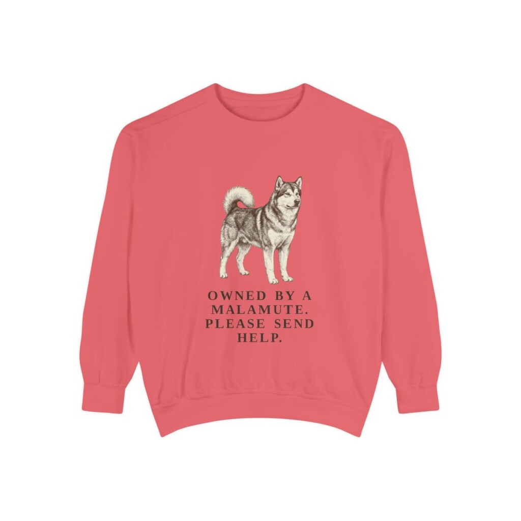 Alaskan Malamute Humor Sweatshirt, Watermelon, front view