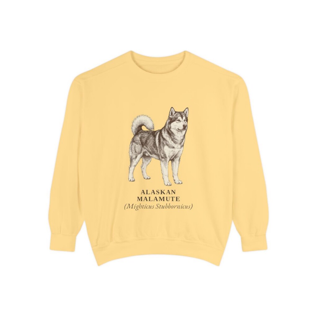 Alaskan Malamute Latin Sweatshirt, Butter, front view