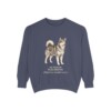 Alaskan Malamute Latin Sweatshirt, Denim, front view