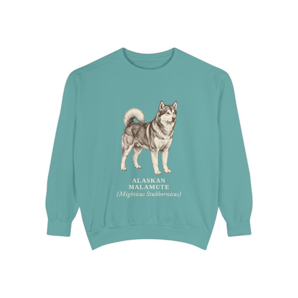 Alaskan Malamute Latin Sweatshirt, Seafoam, front view