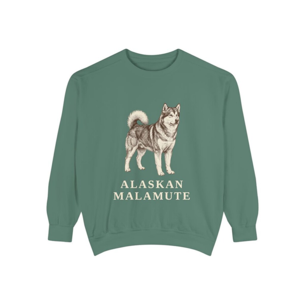 Alaskan Malamute Sweatshirt, Light Green, front view