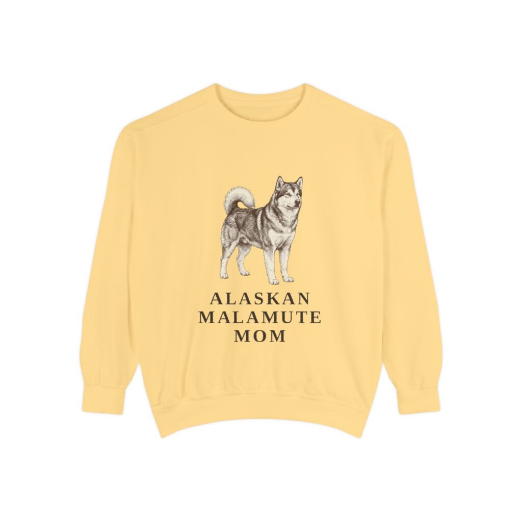 Alaskan Malamute Mom Sweatshirt, Butter, front view