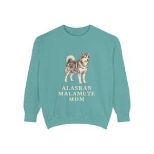 Alaskan Malamute Mom Sweatshirt, Seafoam, front view
