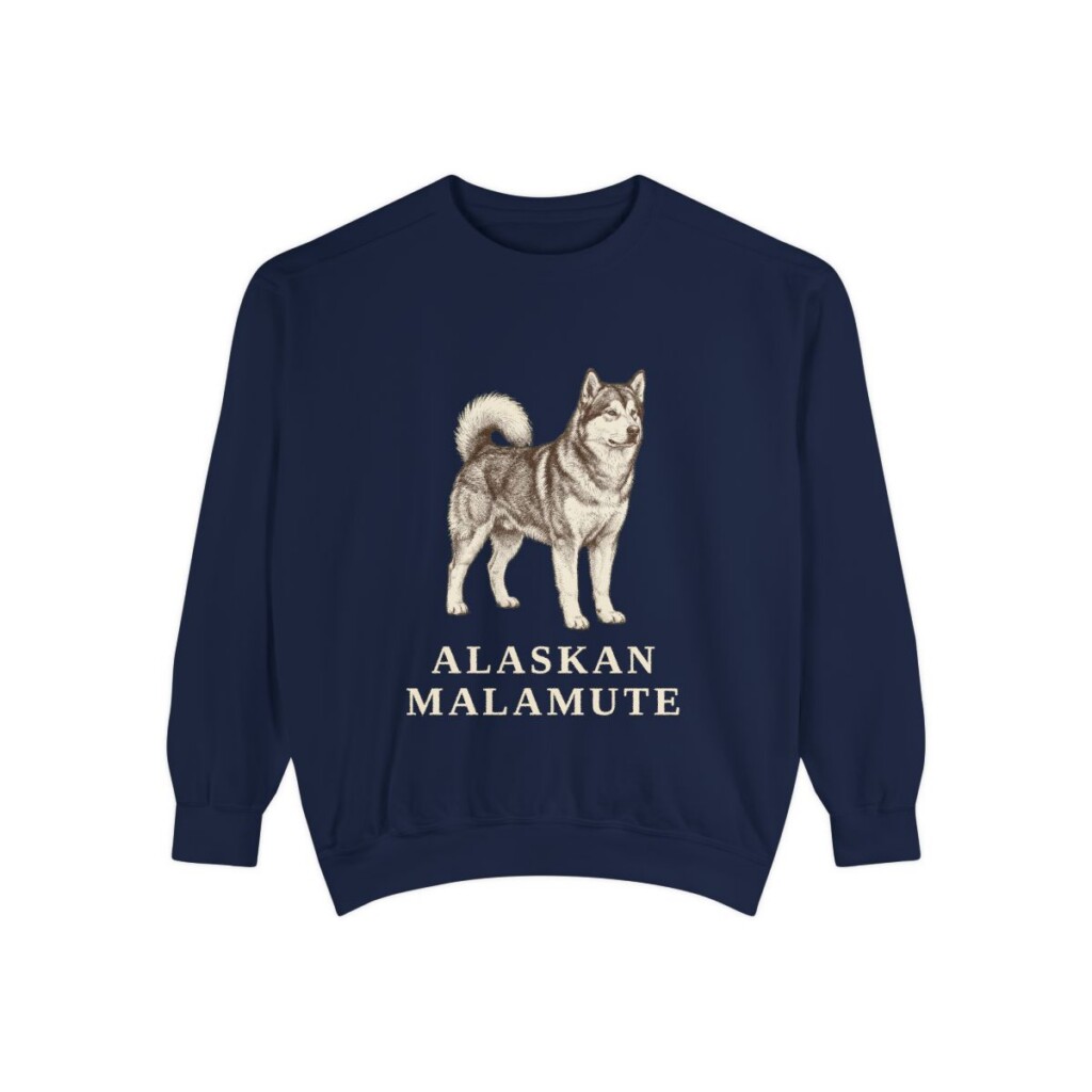 Alaskan Malamute Sweatshirt, True Navy, front view