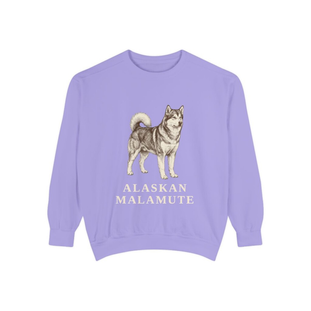 Alaskan Malamute Sweatshirt, Violet, front view
