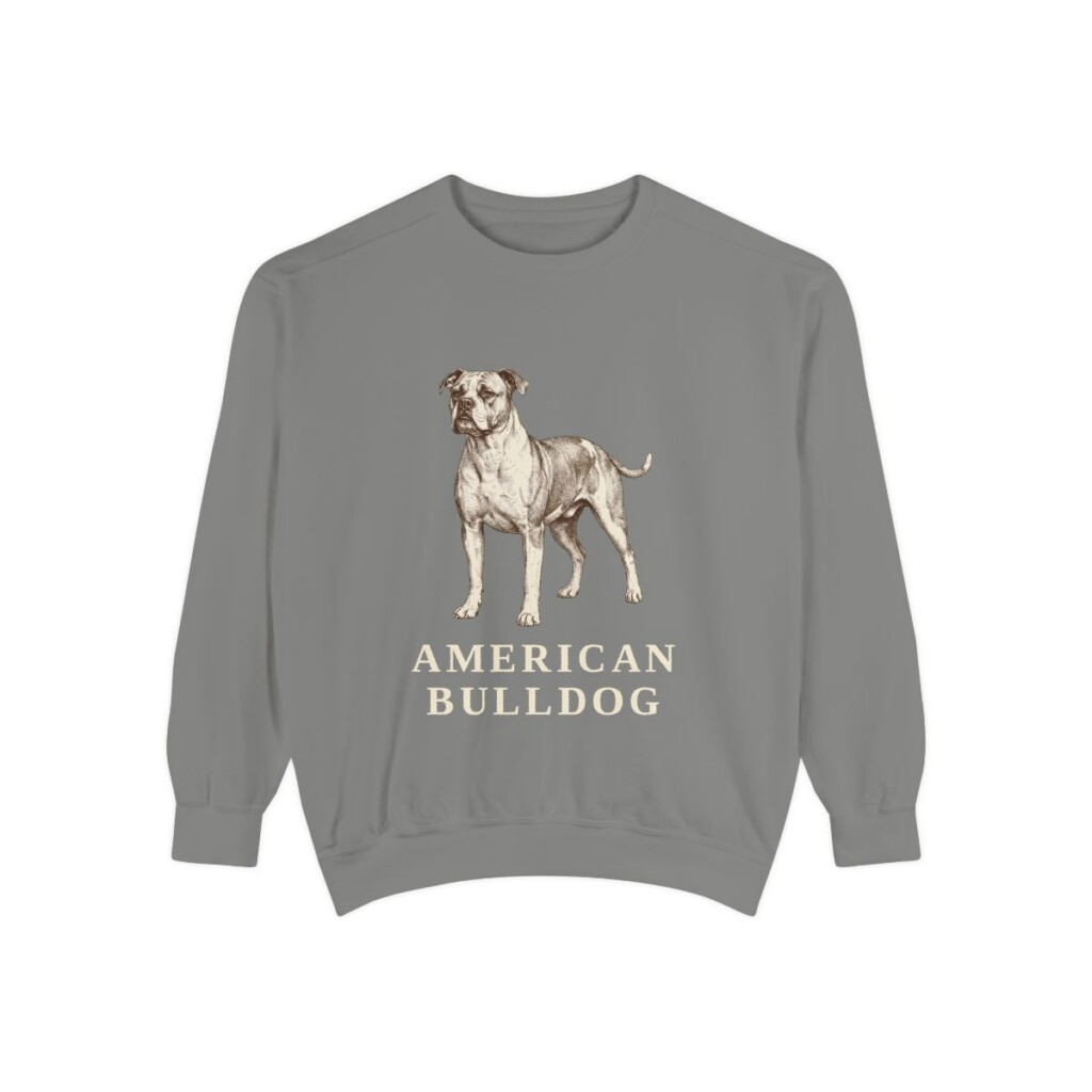 American Bulldog Sweatshirt, Grey, front view