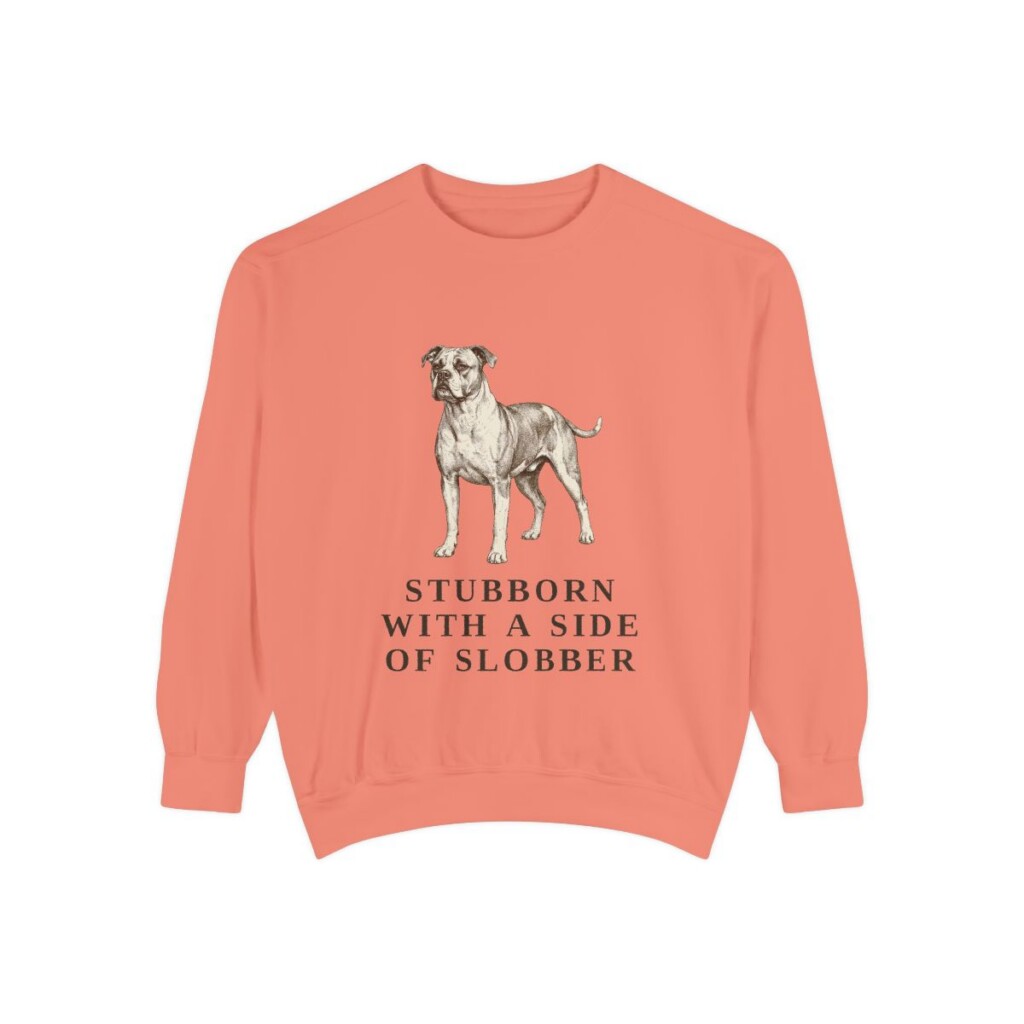 American Bulldog Humor Sweatshirt, Terracotta, front view