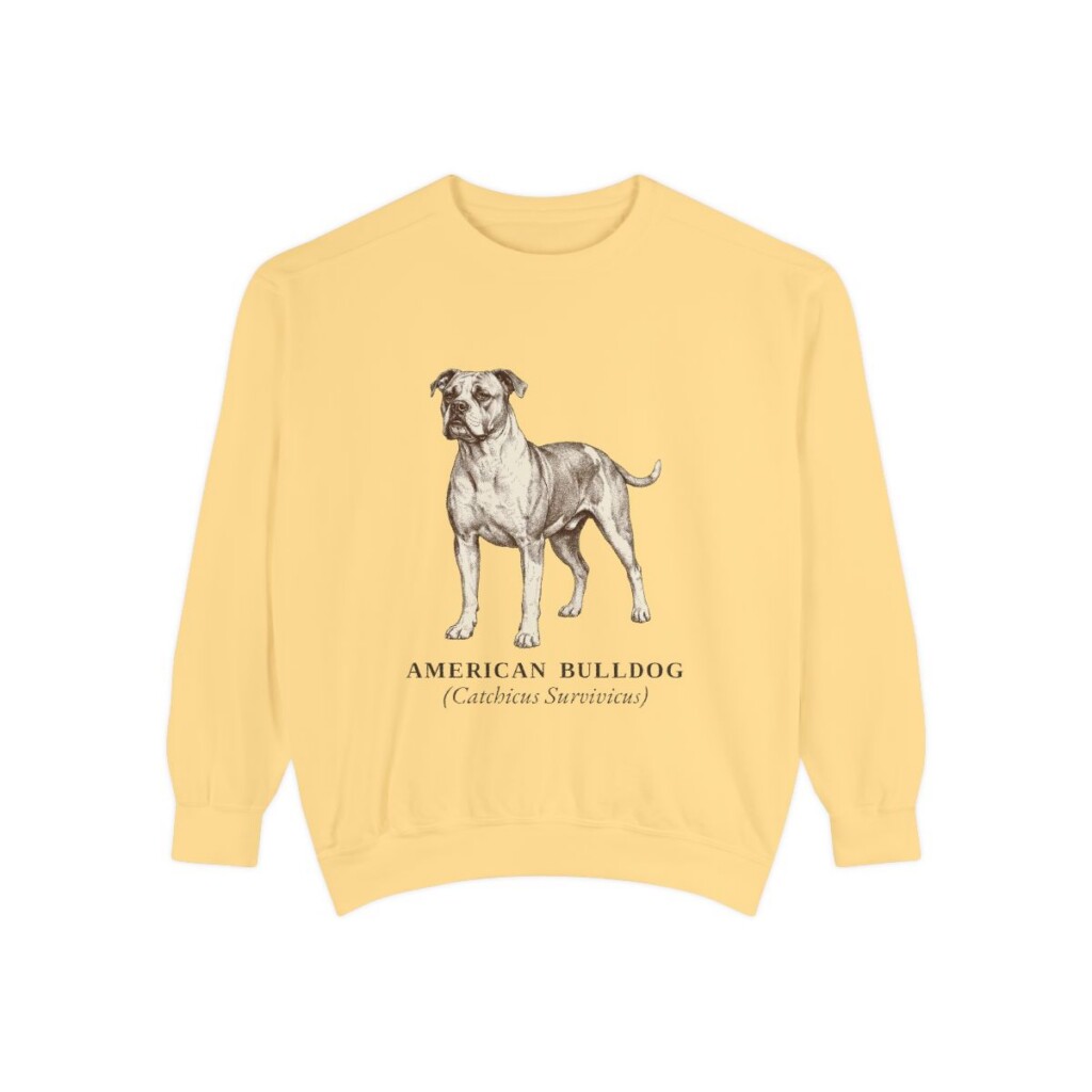 american-bulldog-sweatshirt-latin-butter American Bulldog Latin Sweatshirt, Butter, front view