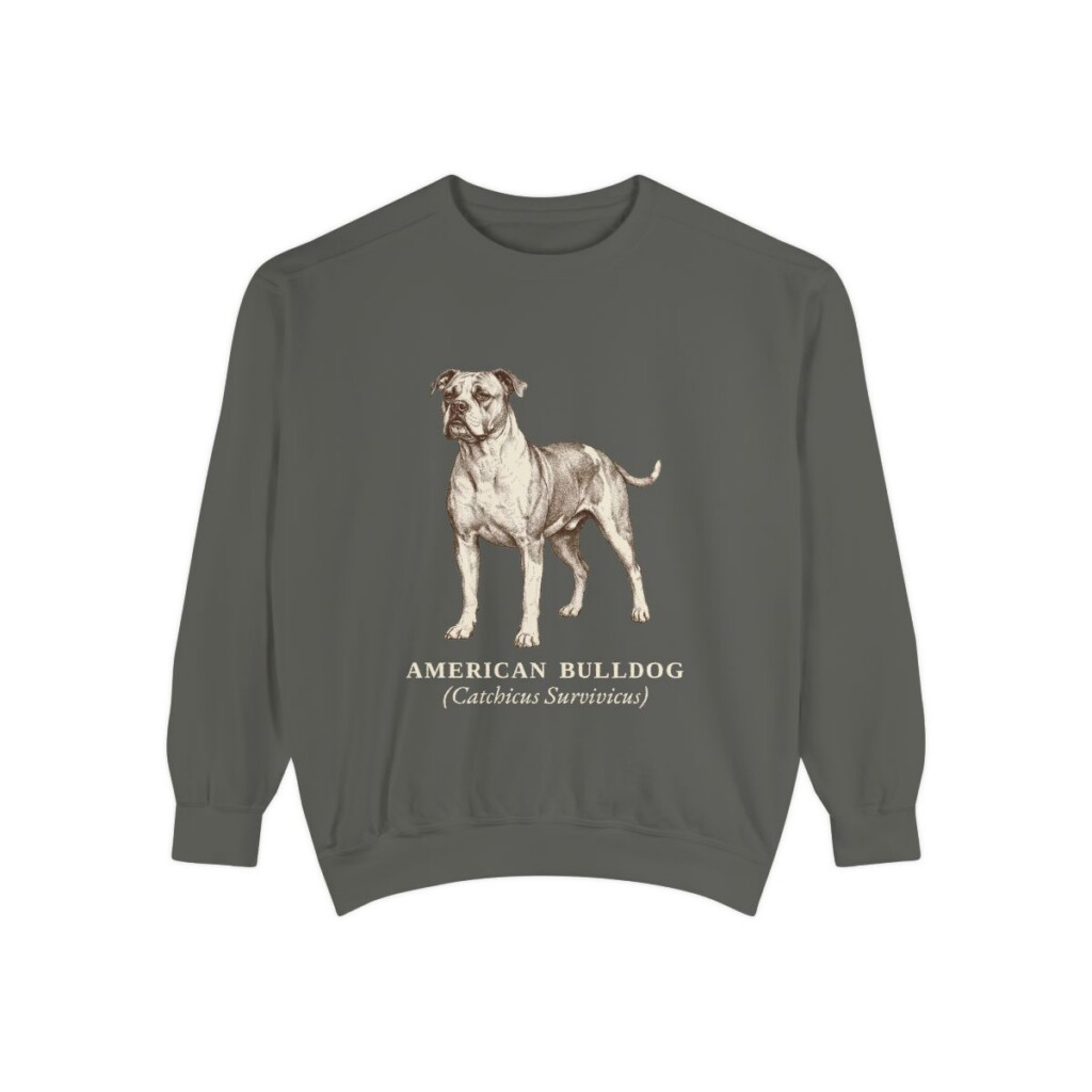 american-bulldog-sweatshirt-latin-pepper American Bulldog Latin Sweatshirt, Pepper, front view