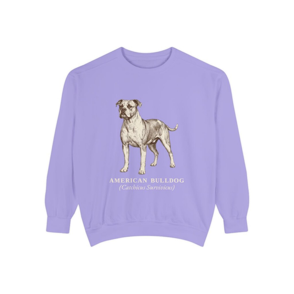 american-bulldog-sweatshirt-latin-violet American Bulldog Latin Sweatshirt, Violet, front view