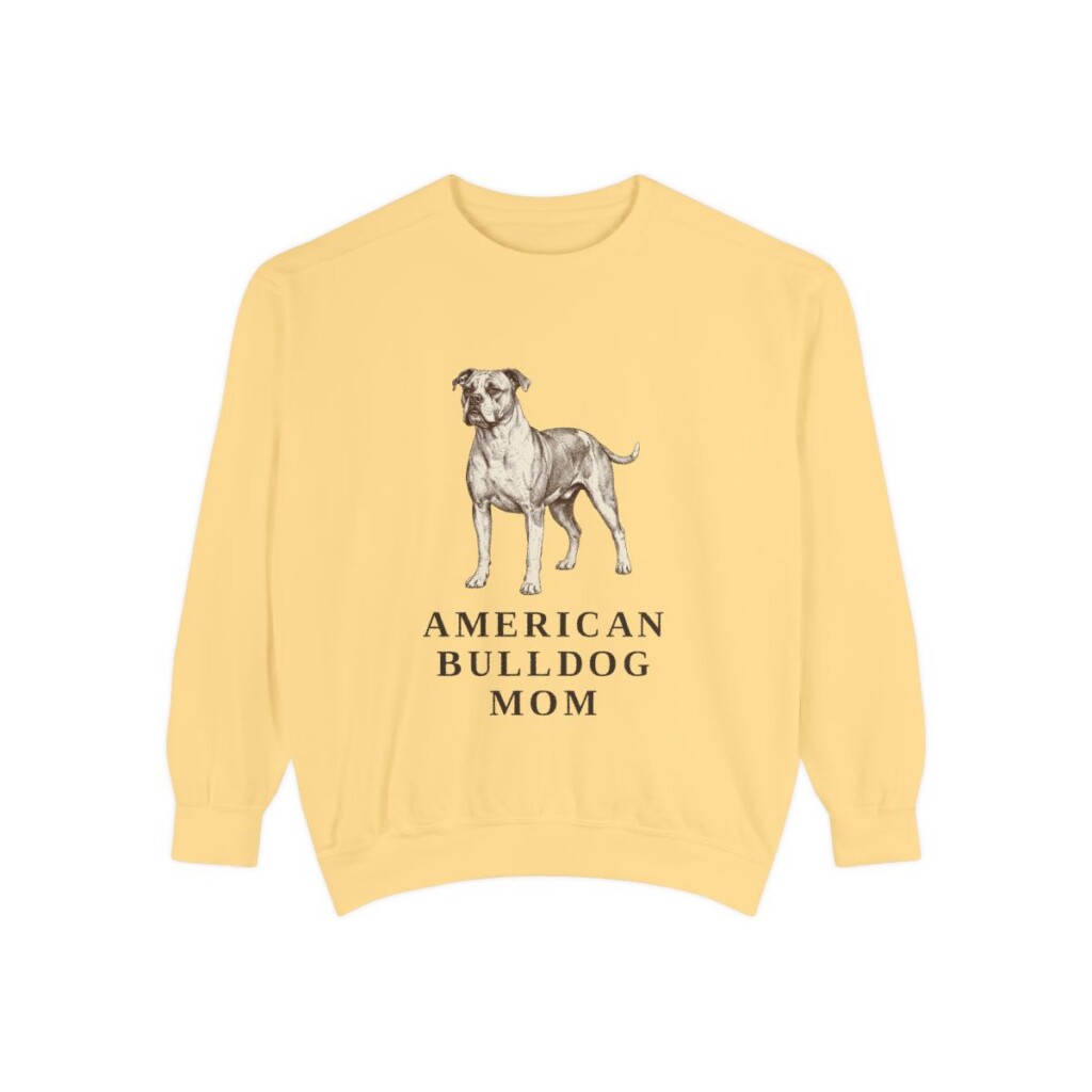 american-bulldog-sweatshirt-mom-butter American Bulldog Mom Sweatshirt, Butter, front view