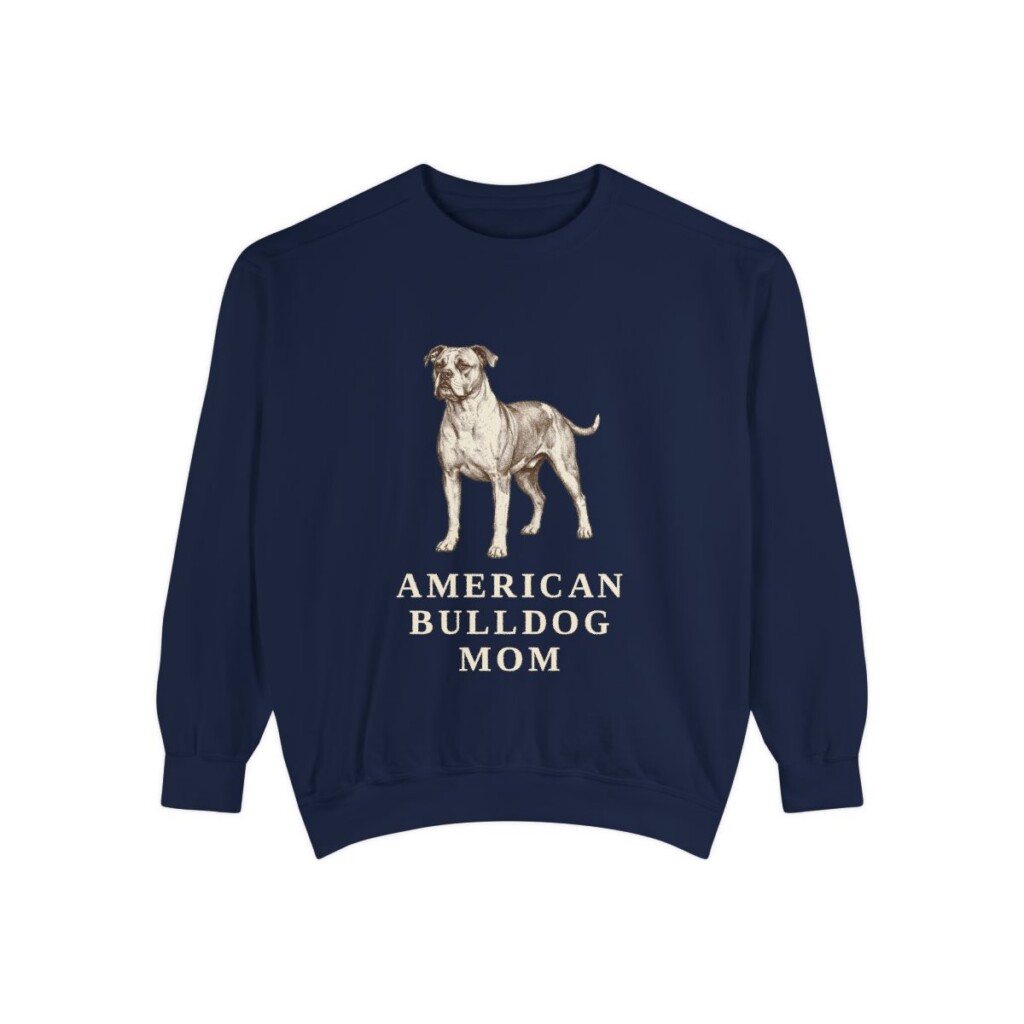 american-bulldog-sweatshirt-mom-true-navy American Bulldog Mom Sweatshirt, True Navy, front view