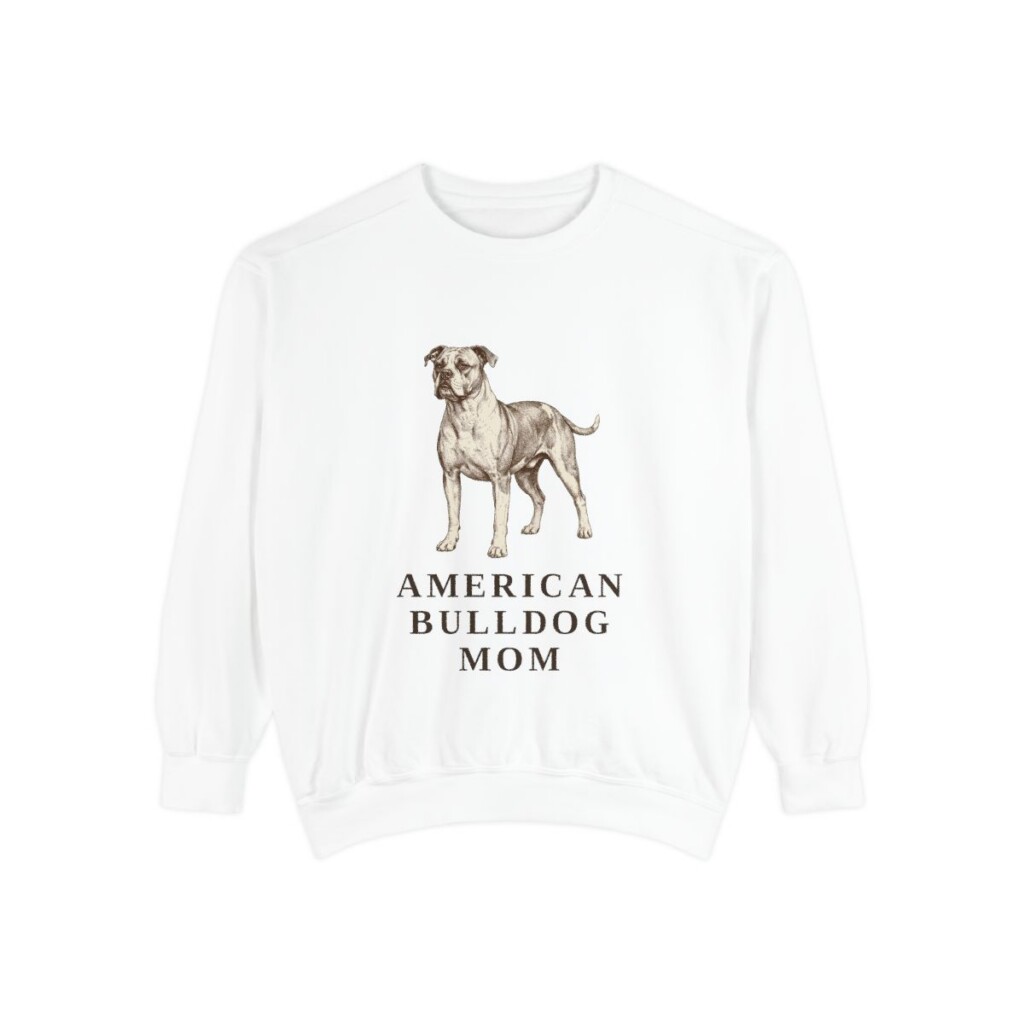 american-bulldog-sweatshirt-mom-white American Bulldog Mom Sweatshirt, White, front view