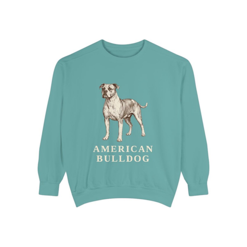 American Bulldog Sweatshirt, Seafoam, front view