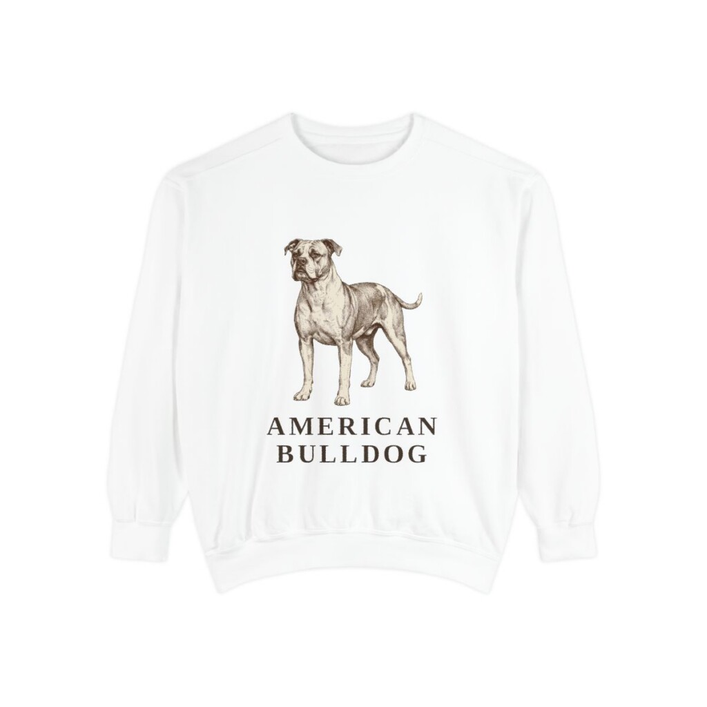 American Bulldog Sweatshirt, White, front view