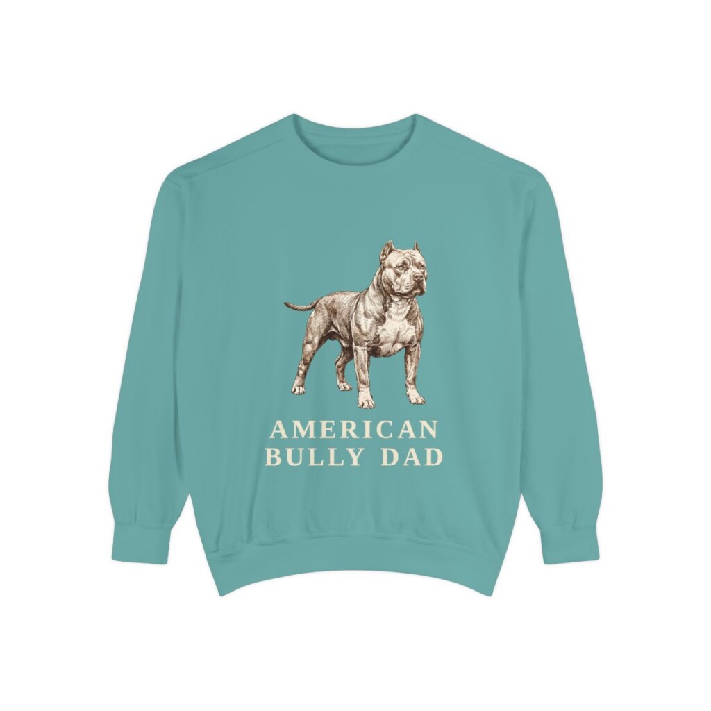 American Bully Dad Sweatshirt, Seafoam, front view