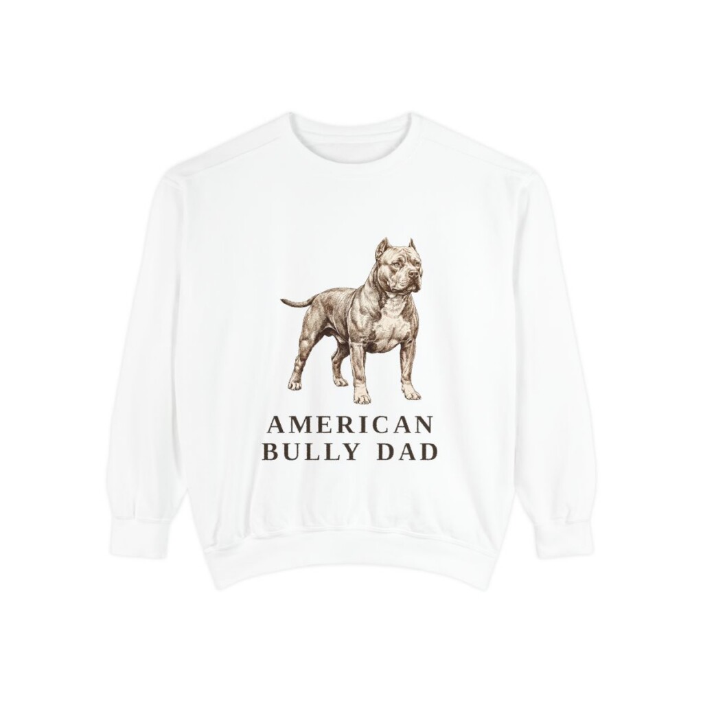 American Bully Dad Sweatshirt, White, front view