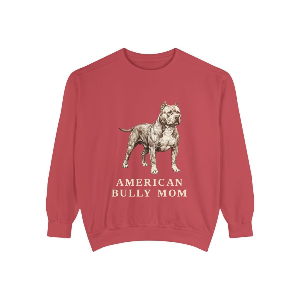 American Bully Mom Sweatshirt, Crimson, front view