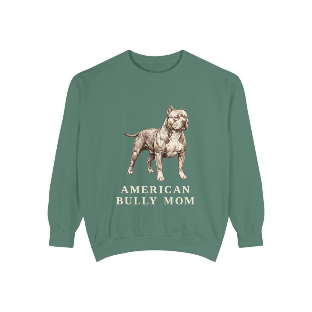 American Bully Mom Sweatshirt, Light Green, front view