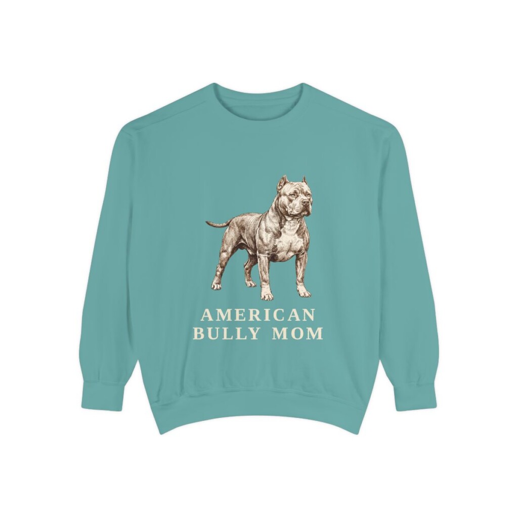 American Bully Mom Sweatshirt, Seafoam, front view