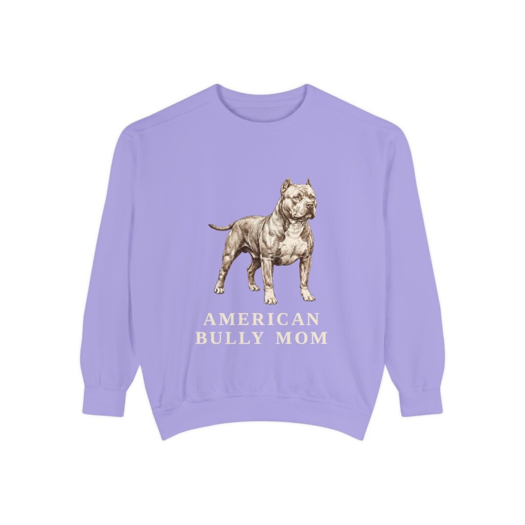 American Bully Mom Sweatshirt, Violet, front view