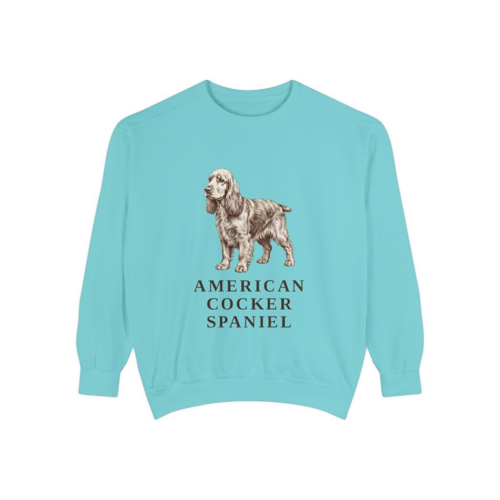 American Cocker Spaniel Sweatshirt, Chalky Mint, front view