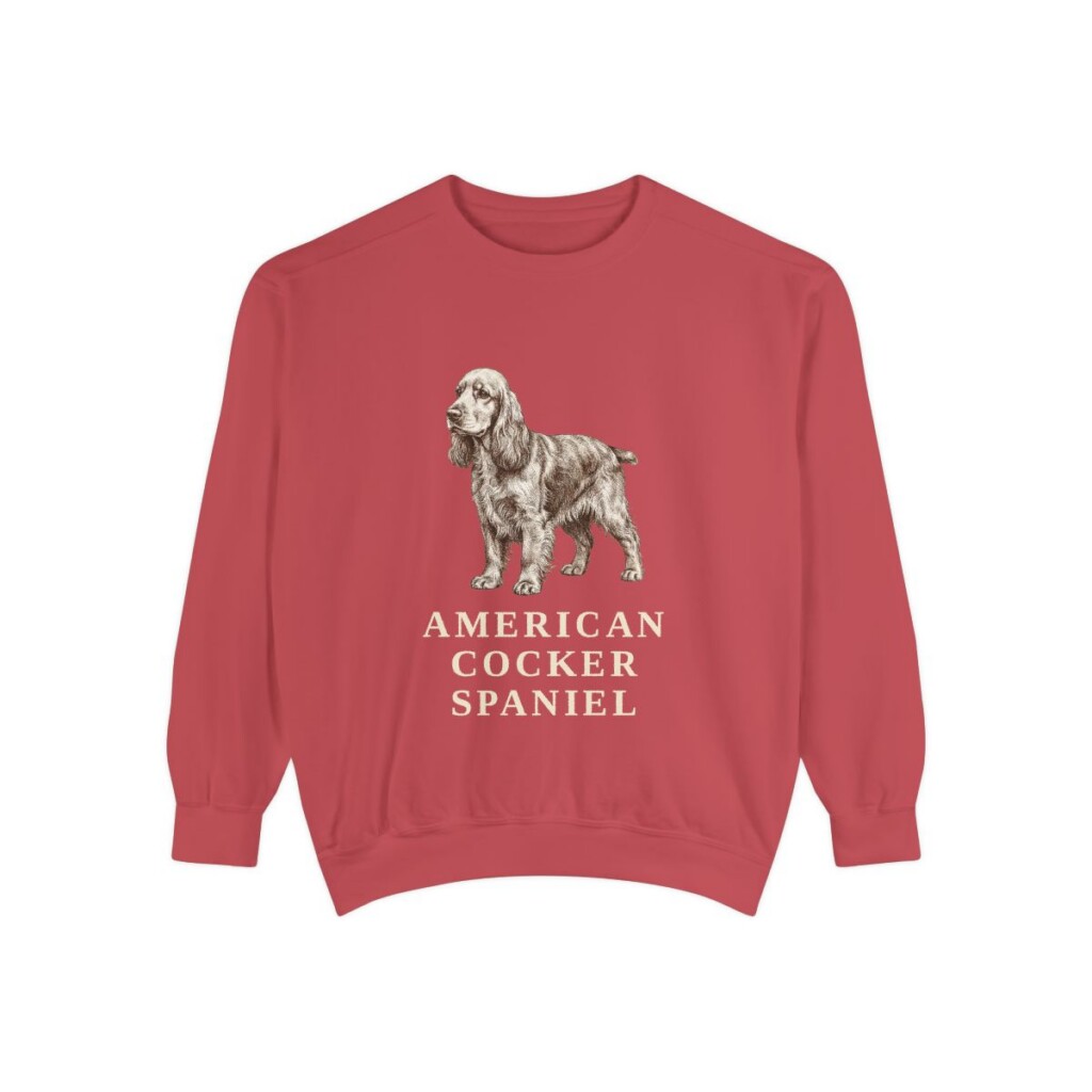 American Cocker Spaniel Sweatshirt, Crimson, front view