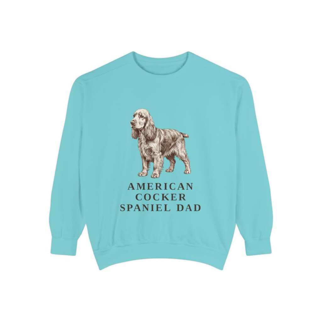 American Cocker Spaniel Dad Sweatshirt, Chalky Mint, front view