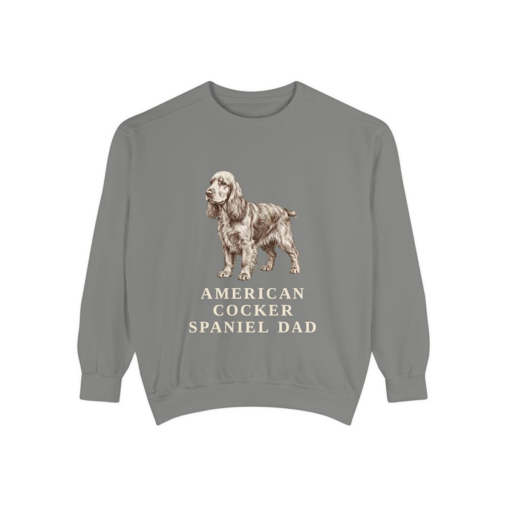 American Cocker Spaniel Dad Sweatshirt, Grey, front view