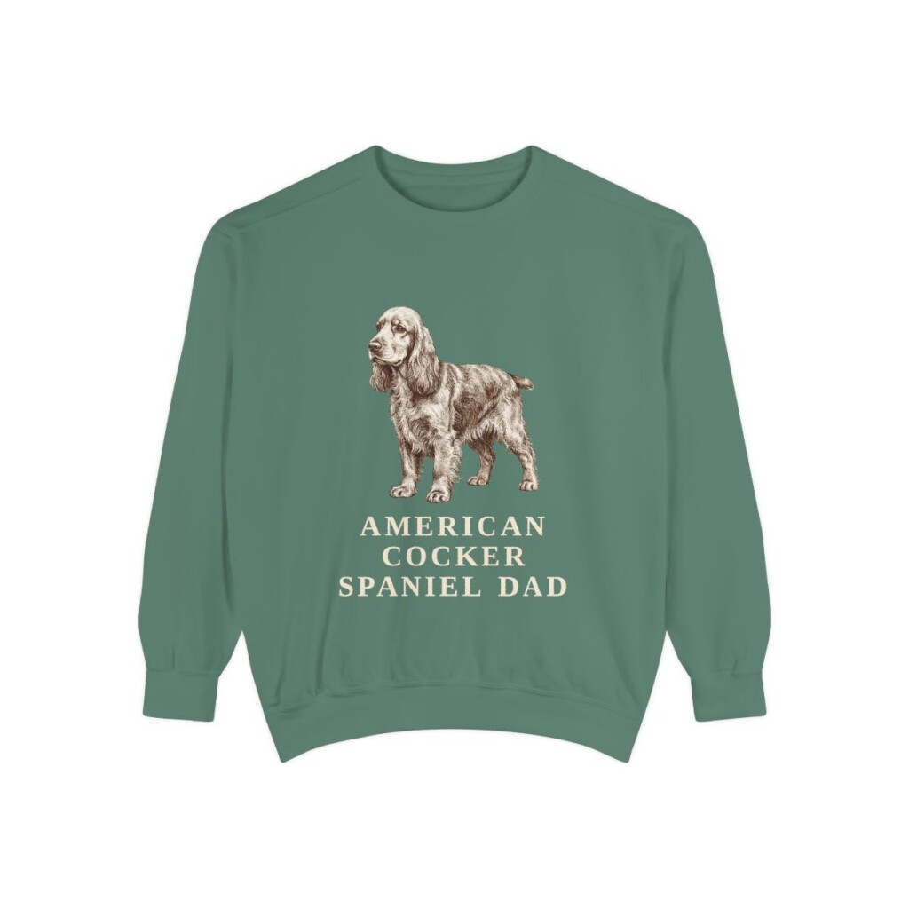 American Cocker Spaniel Dad Sweatshirt, Light Green, front view