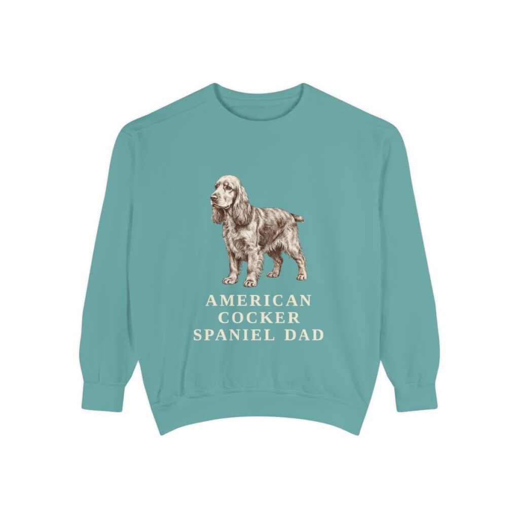 American Cocker Spaniel Dad Sweatshirt, Seafoam, front view