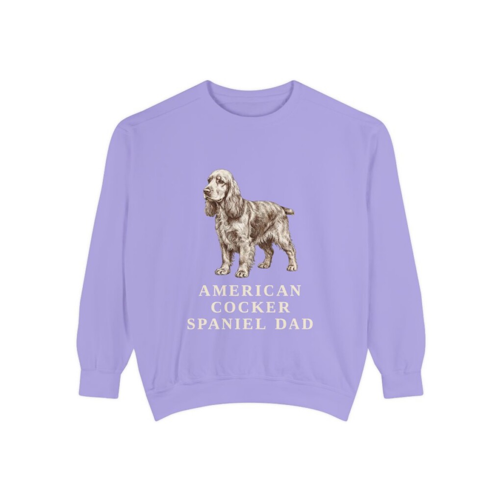 American Cocker Spaniel Dad Sweatshirt, Violet, front view