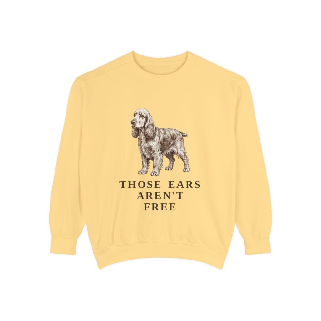american-cocker-spaniel-sweatshirt-humor-butter American Cocker Spaniel Humor Sweatshirt, Butter, front view