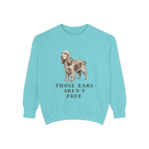 American Cocker Spaniel Humor Sweatshirt, Chalky Mint, front view