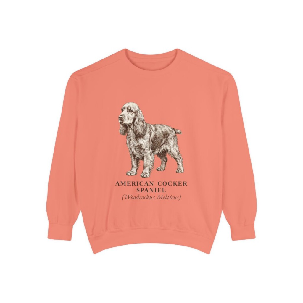 American Cocker Spaniel Latin Sweatshirt, Terracotta, front view